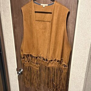 Hint of Mint Camel Suede Vest